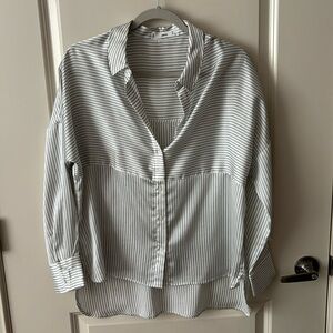 Striped oversized button down